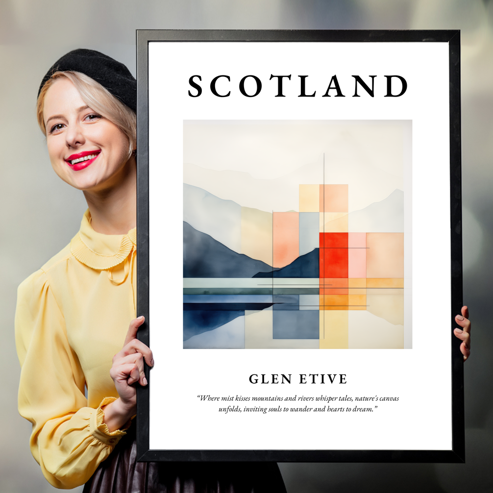 Person holding a poster of Glen Etive