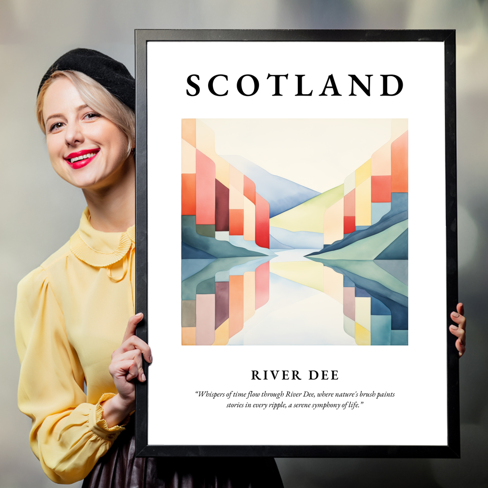 Person holding a poster of River Dee