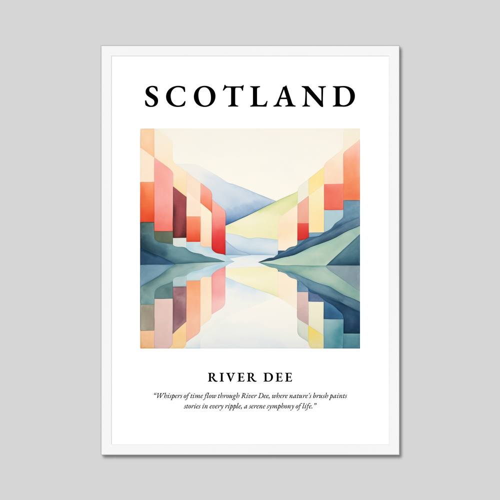 Poster in a white frame with the word Scotland