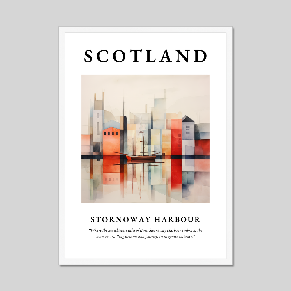 Poster in a white frame with the word Scotland