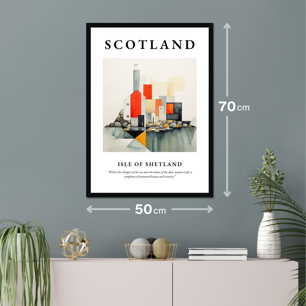 Poster of Isle of Shetland hanging on a wall