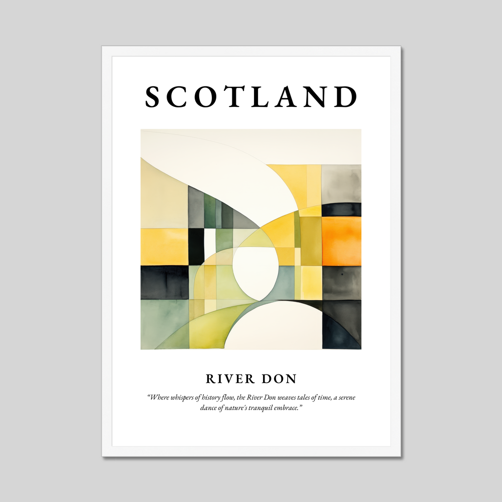 Poster in a white frame with the word Scotland