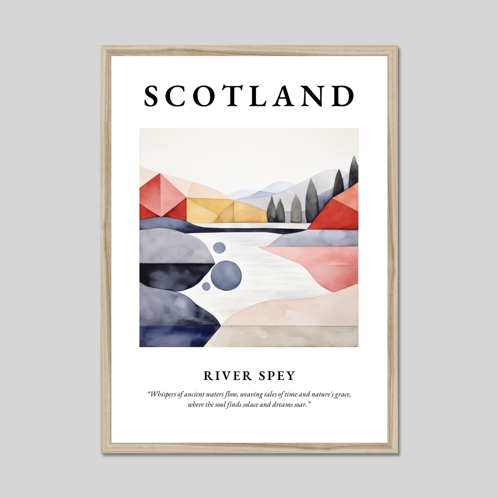 Poster in a natural frame with the word Scotland