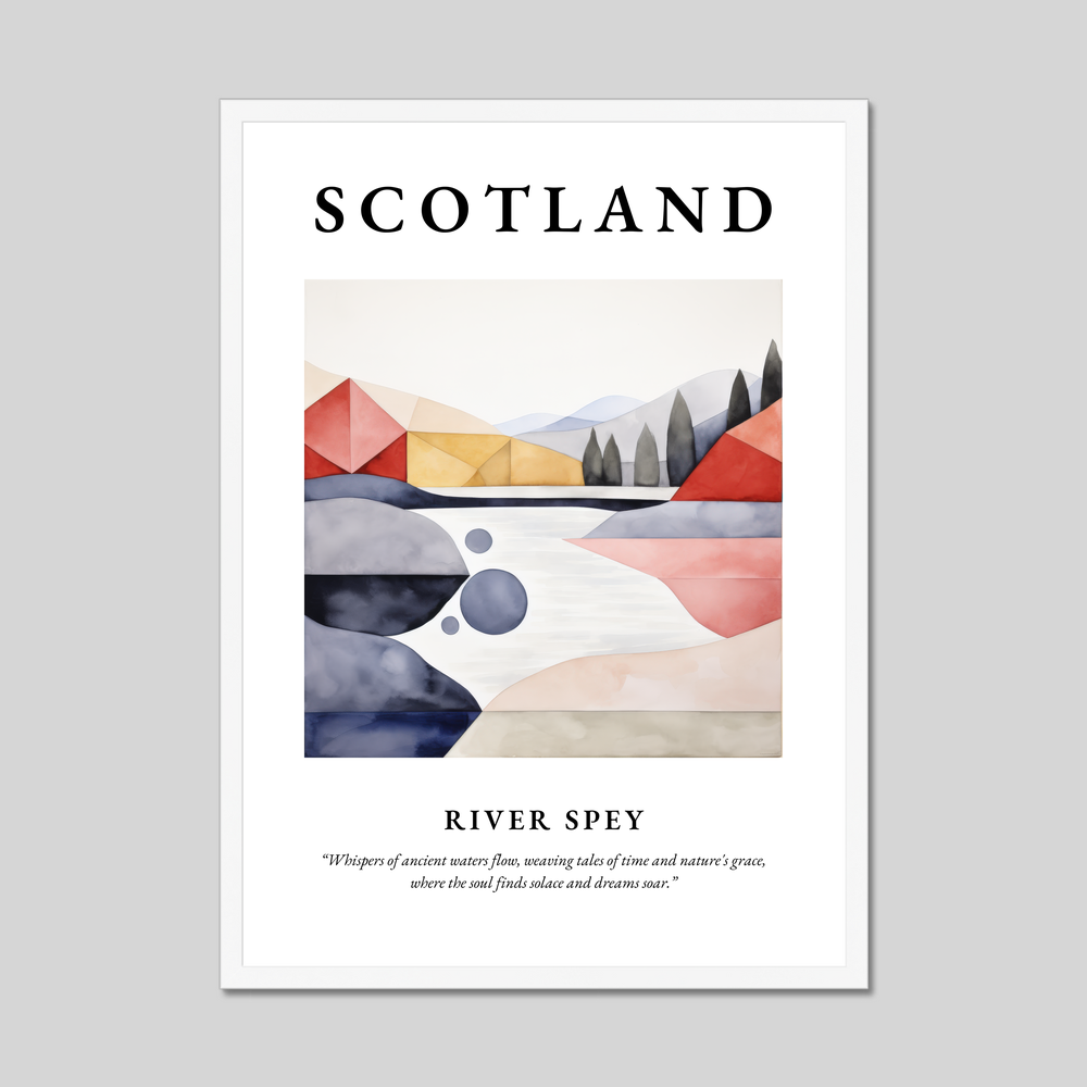 Poster in a white frame with the word Scotland