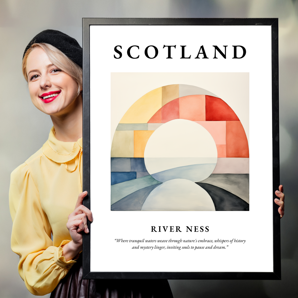 Person holding a poster of River Ness