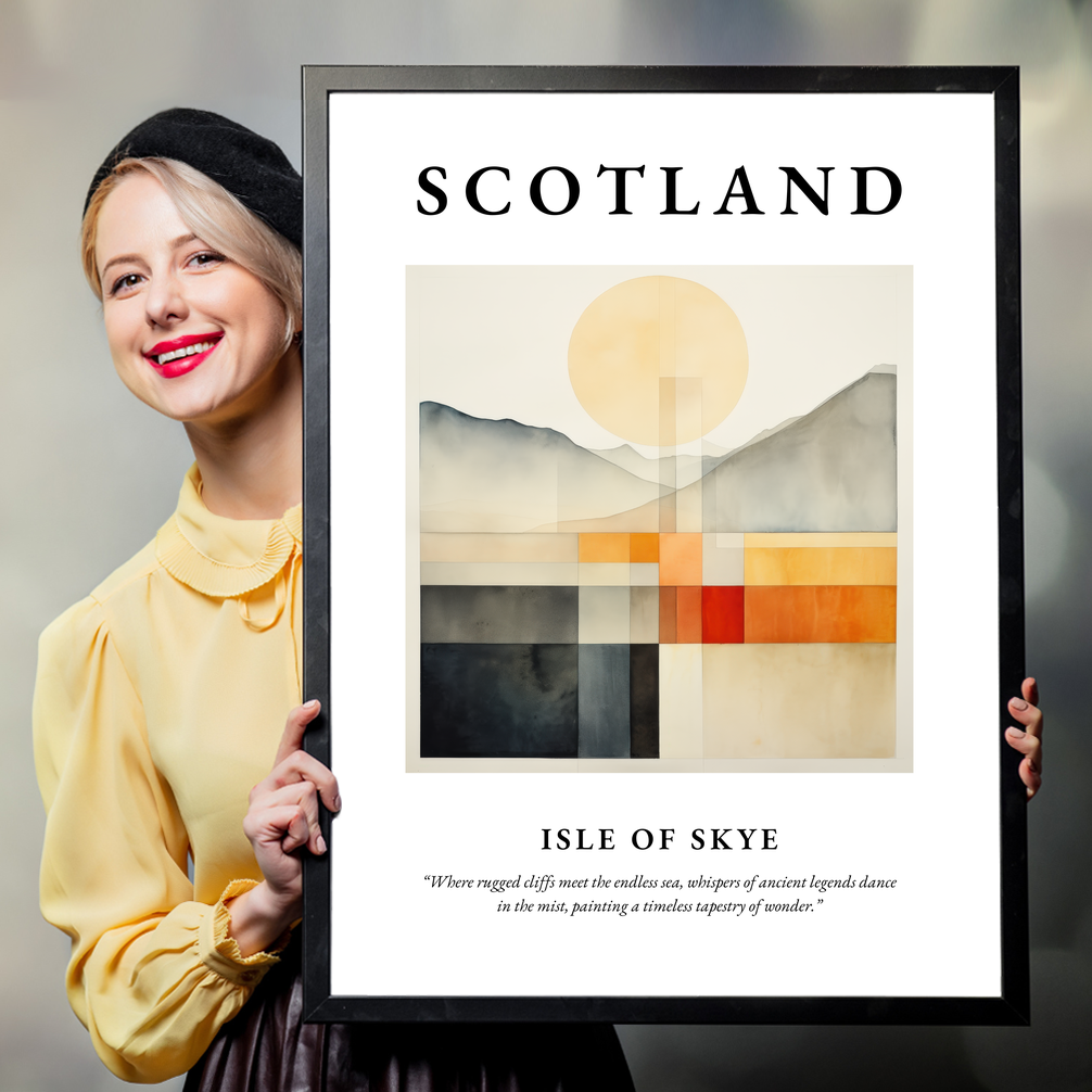 Person holding a poster of Isle of Skye