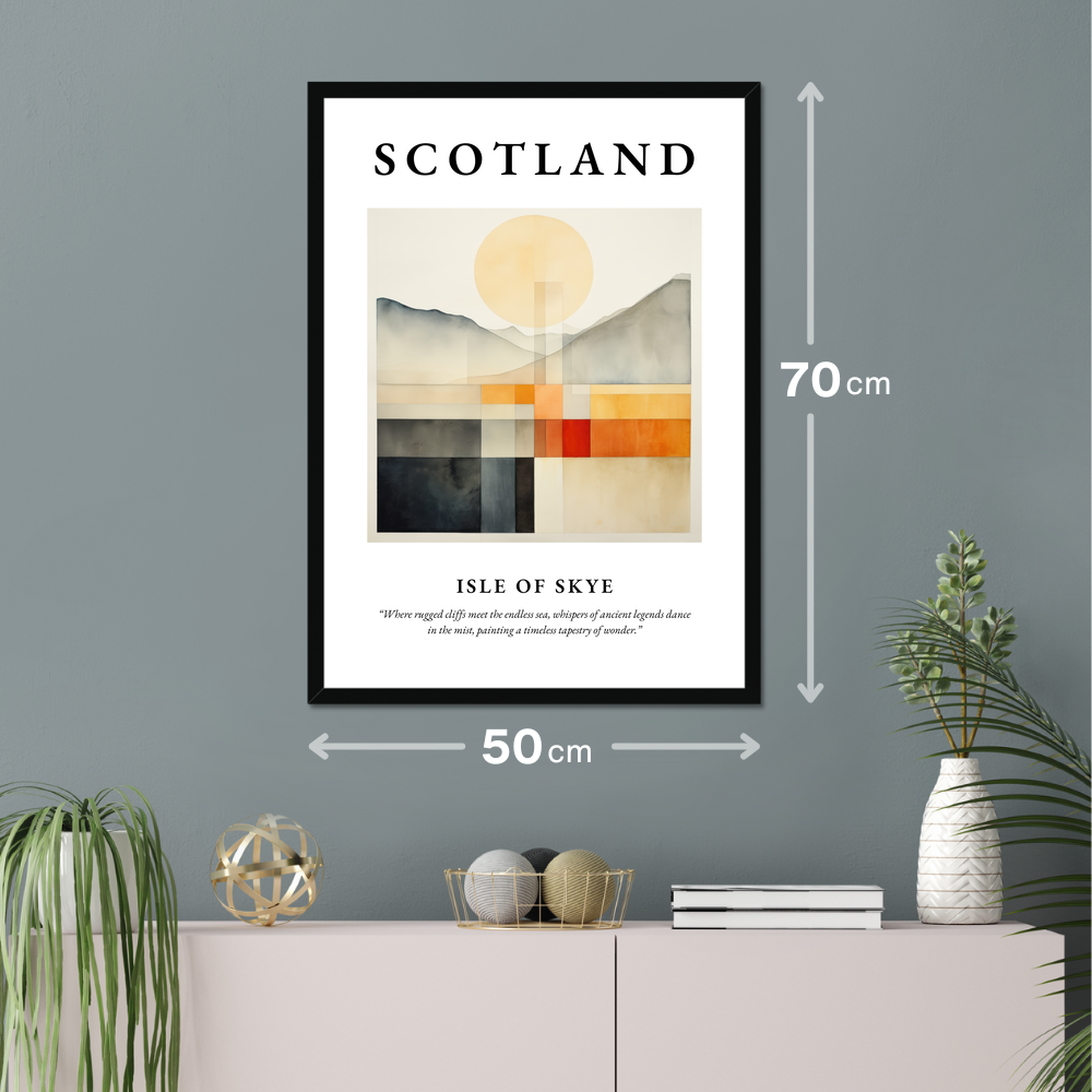 Poster of Isle of Skye hanging on a wall