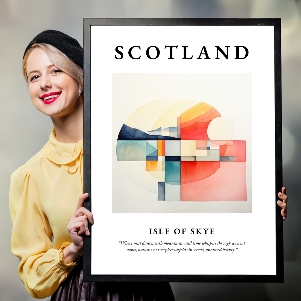 Person holding a poster of Isle of Skye