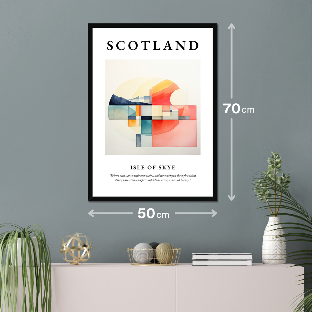 Poster of Isle of Skye hanging on a wall