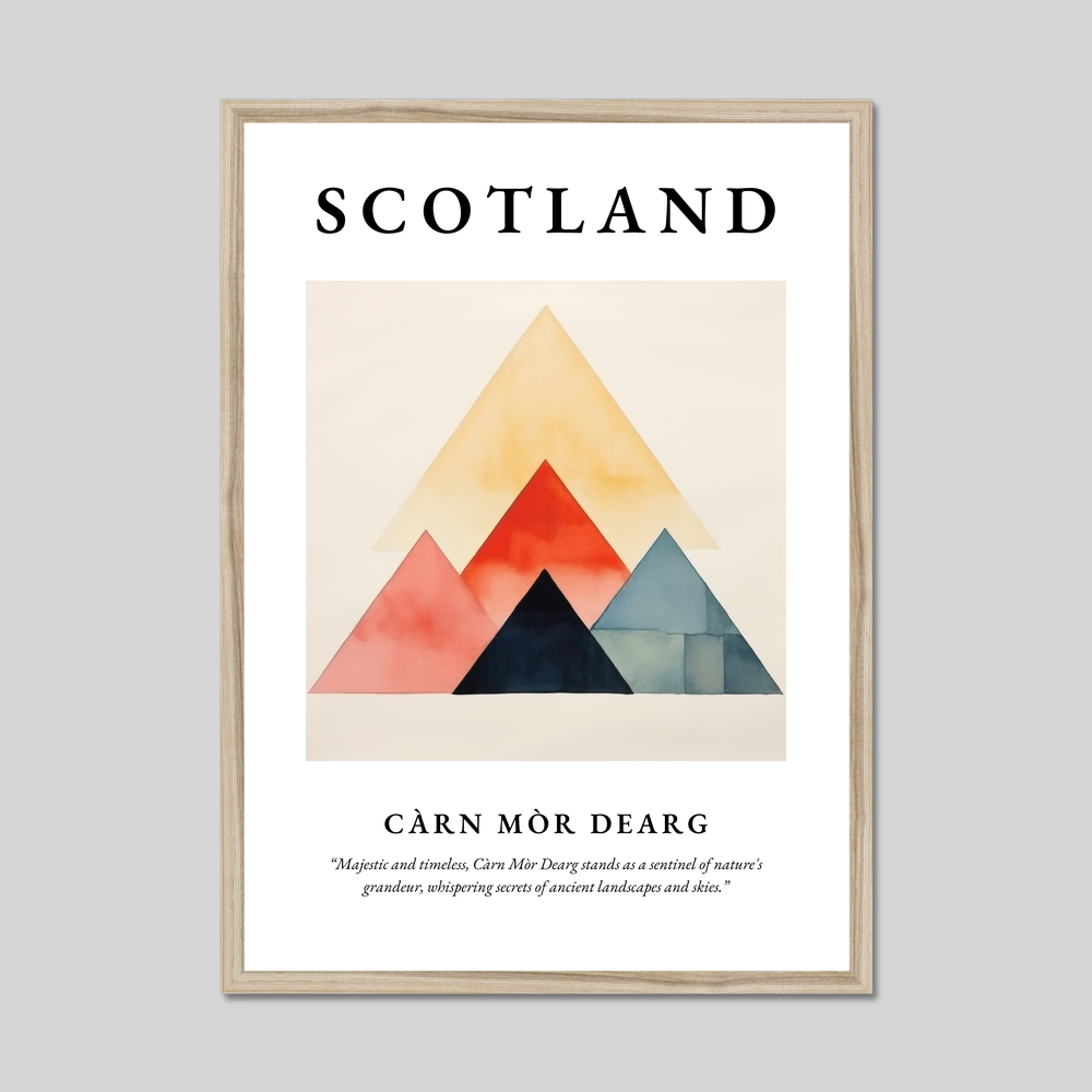 Poster in a natural frame with the word Scotland