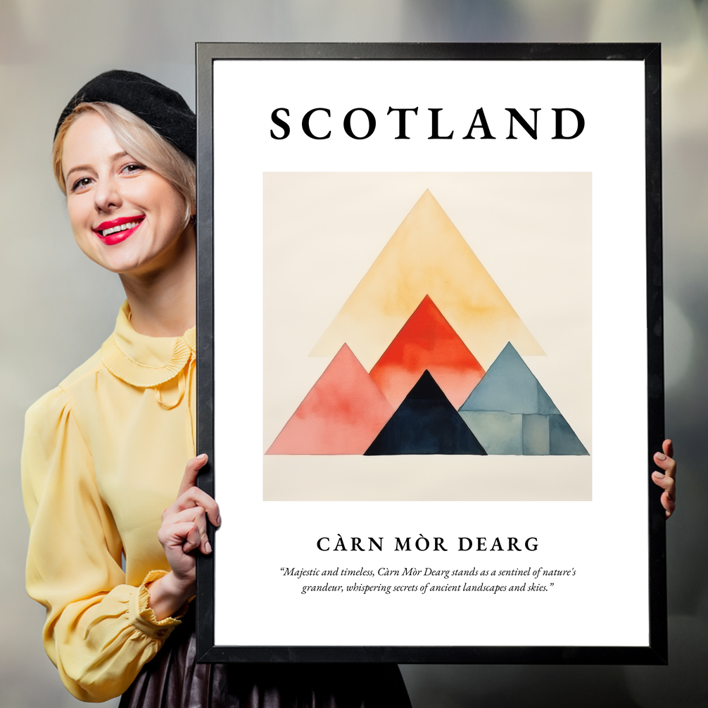 Person holding a poster of Càrn Mòr Dearg