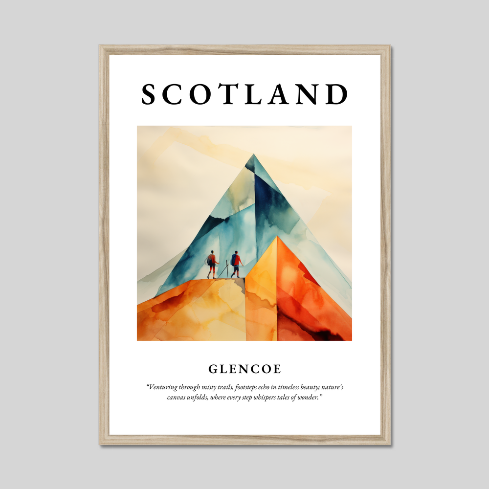 Poster in a natural frame with the word Scotland