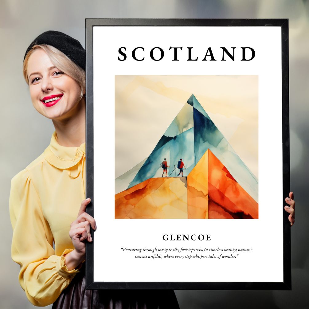 Person holding a poster of Glencoe