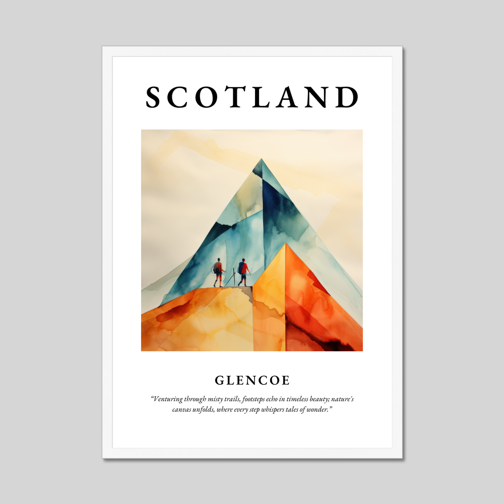 Poster in a white frame with the word Scotland