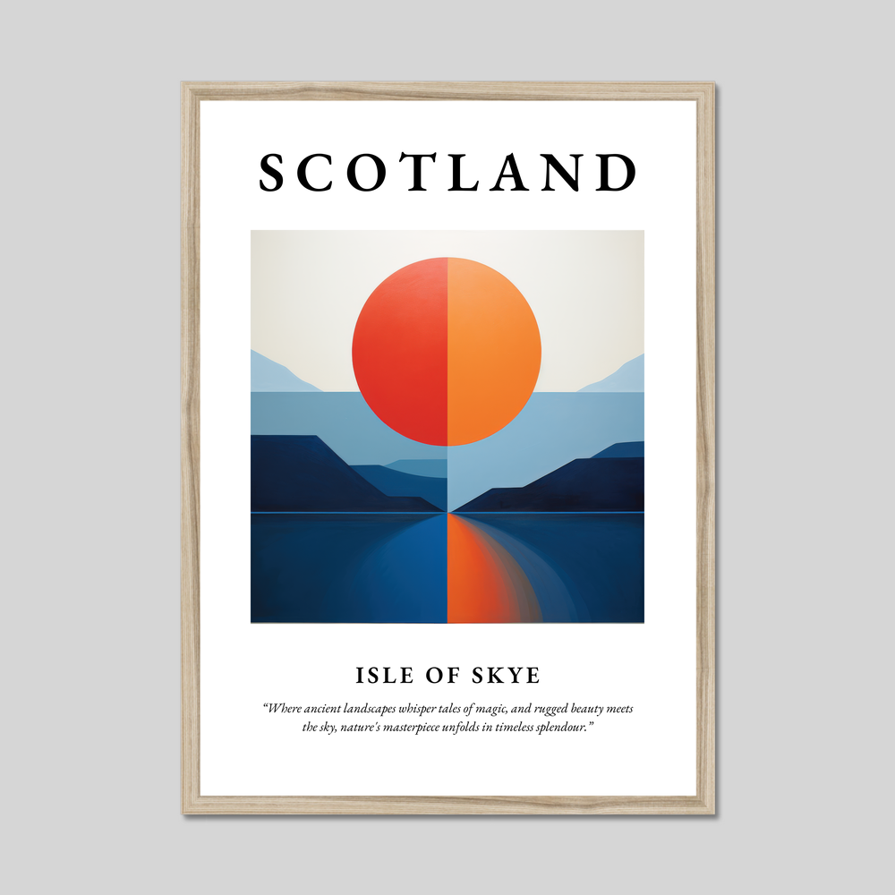 Poster in a natural frame with the word Scotland