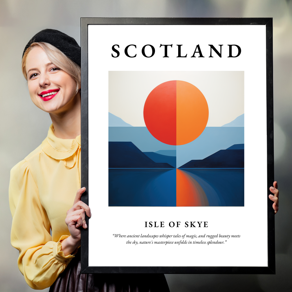 Person holding a poster of Isle of Skye