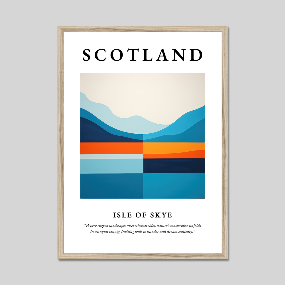 Poster in a natural frame with the word Scotland