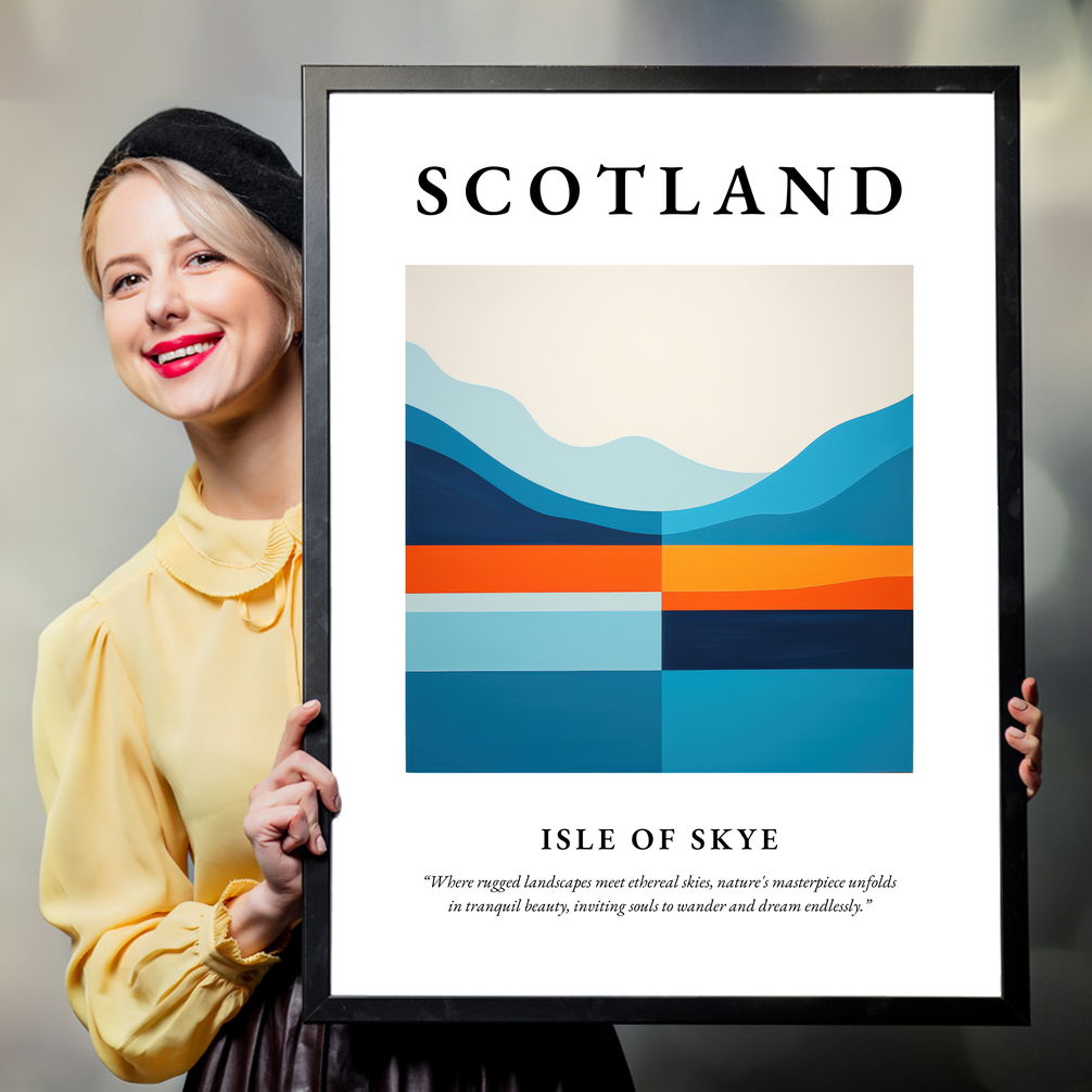 Person holding a poster of Isle of Skye