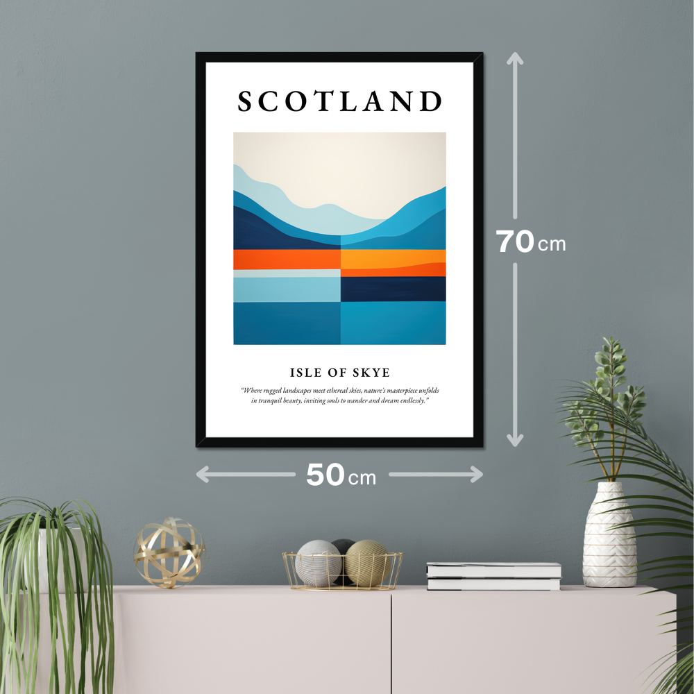 Poster of Isle of Skye hanging on a wall