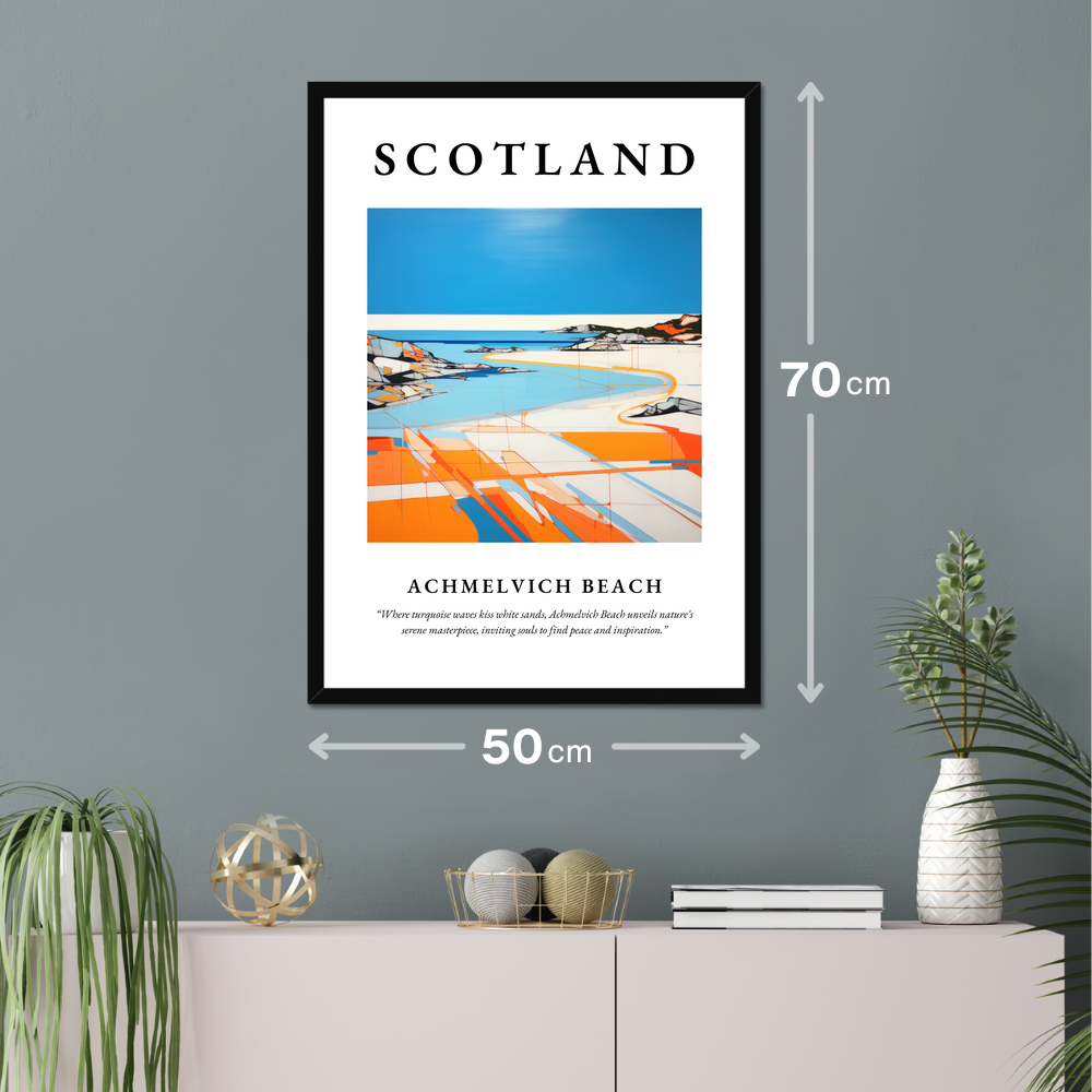 Poster of Achmelvich Beach hanging on a wall