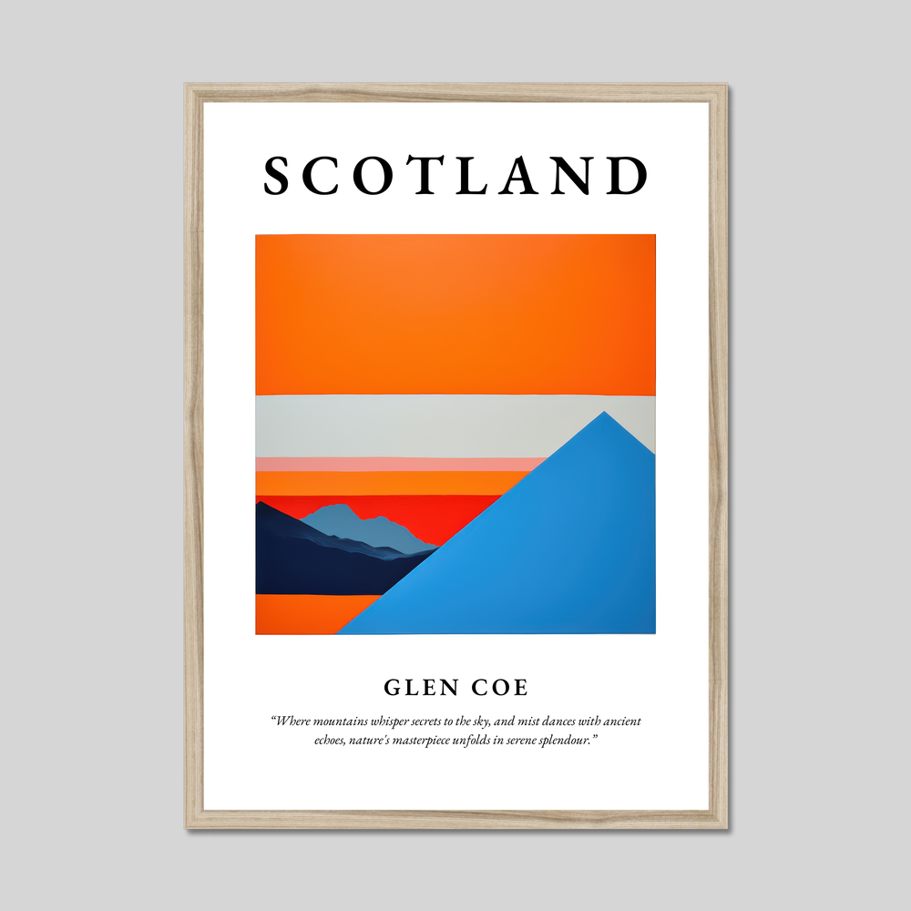 Poster in a natural frame with the word Scotland