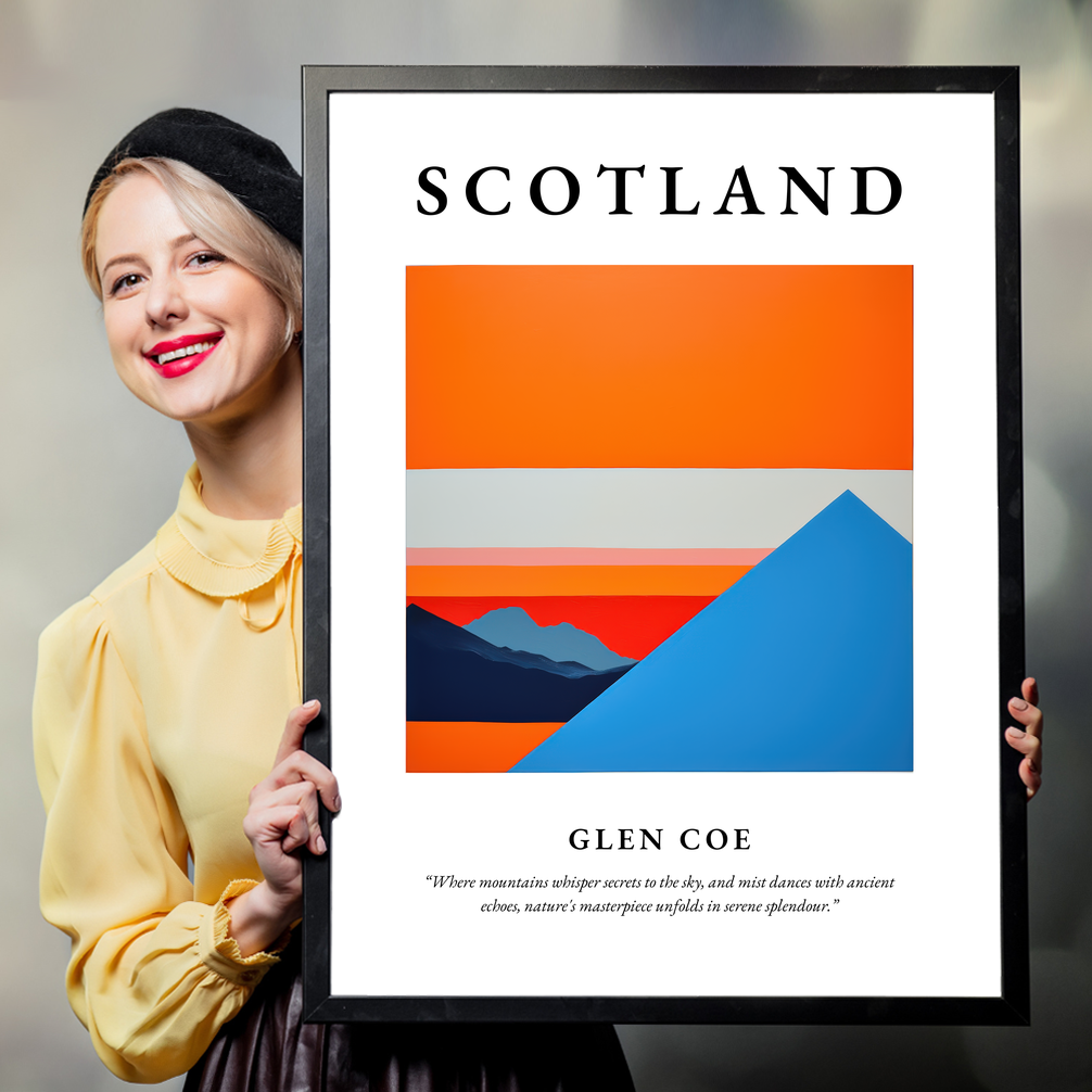 Person holding a poster of Glen Coe