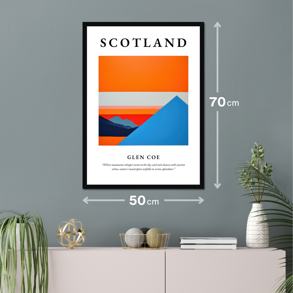 Poster of Glen Coe hanging on a wall