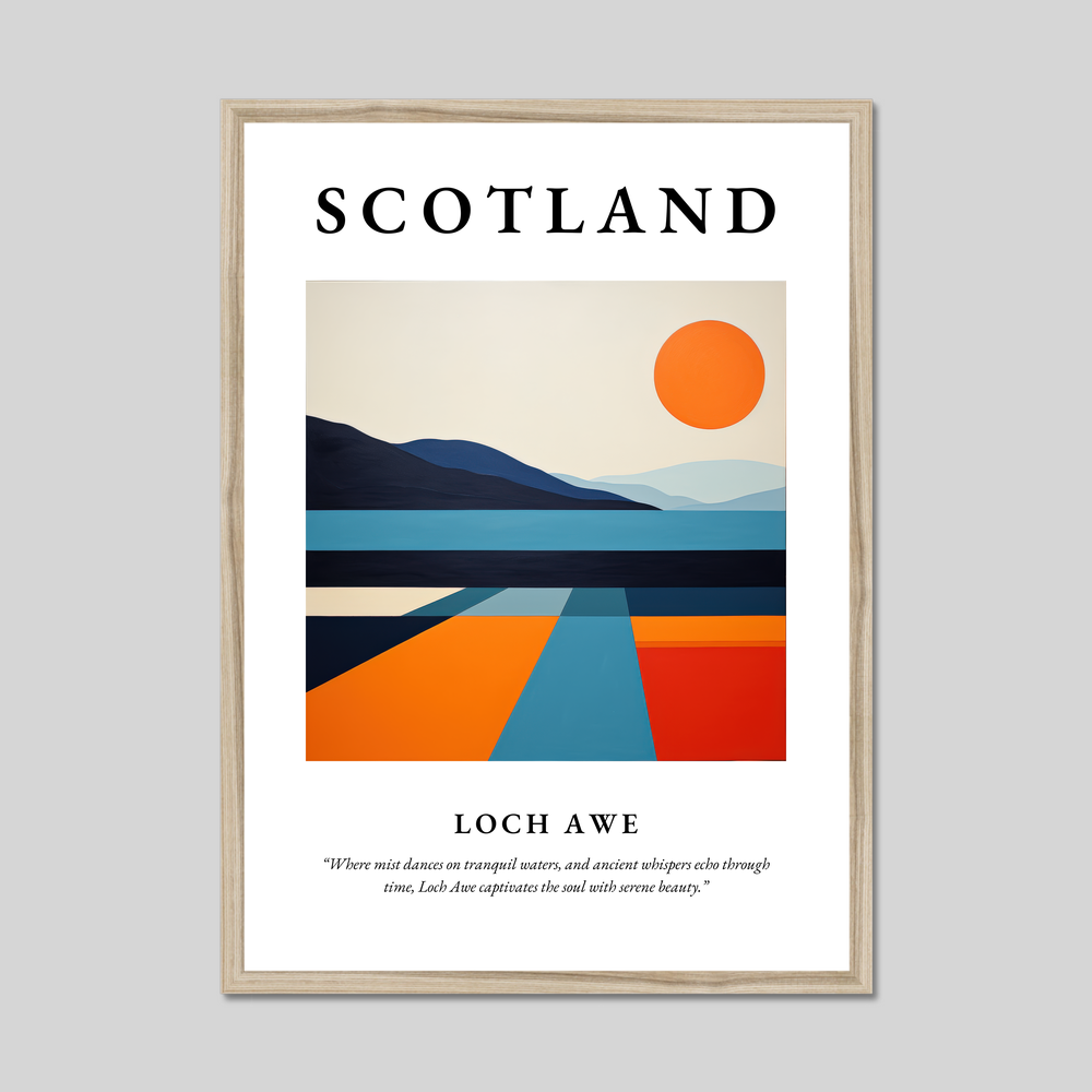 Poster in a natural frame with the word Scotland