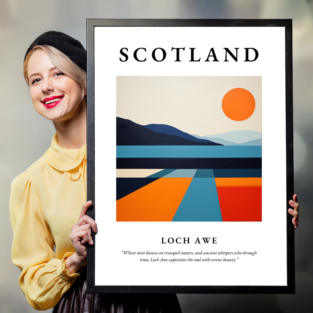 Person holding a poster of Loch Awe