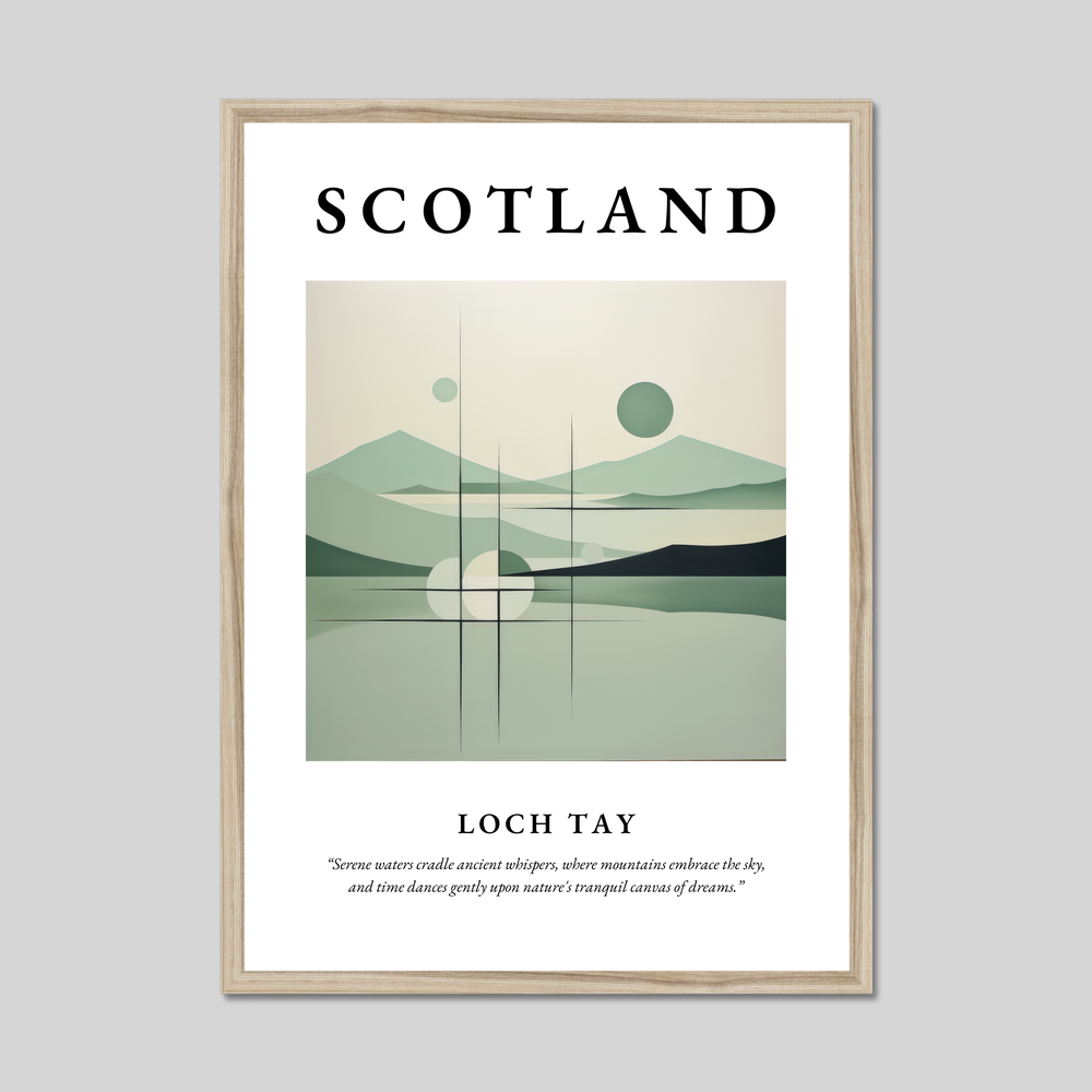 Poster in a natural frame with the word Scotland