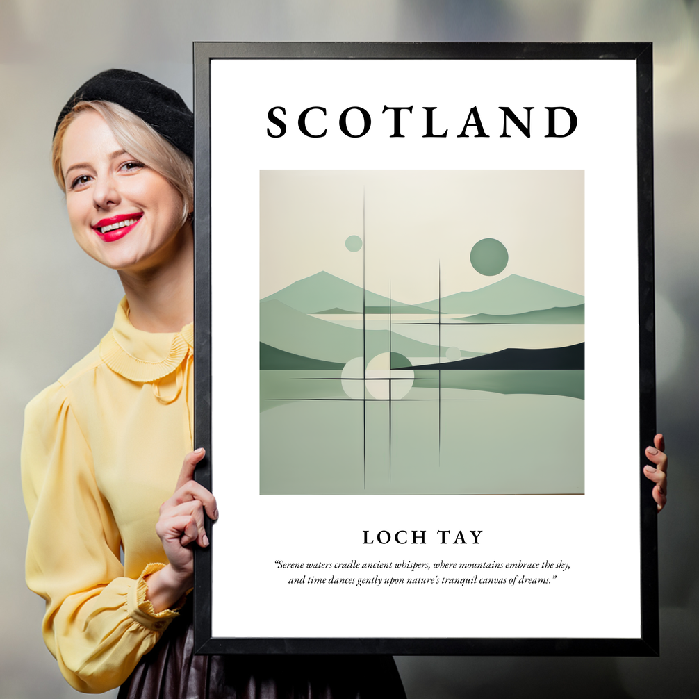 Person holding a poster of Loch Tay