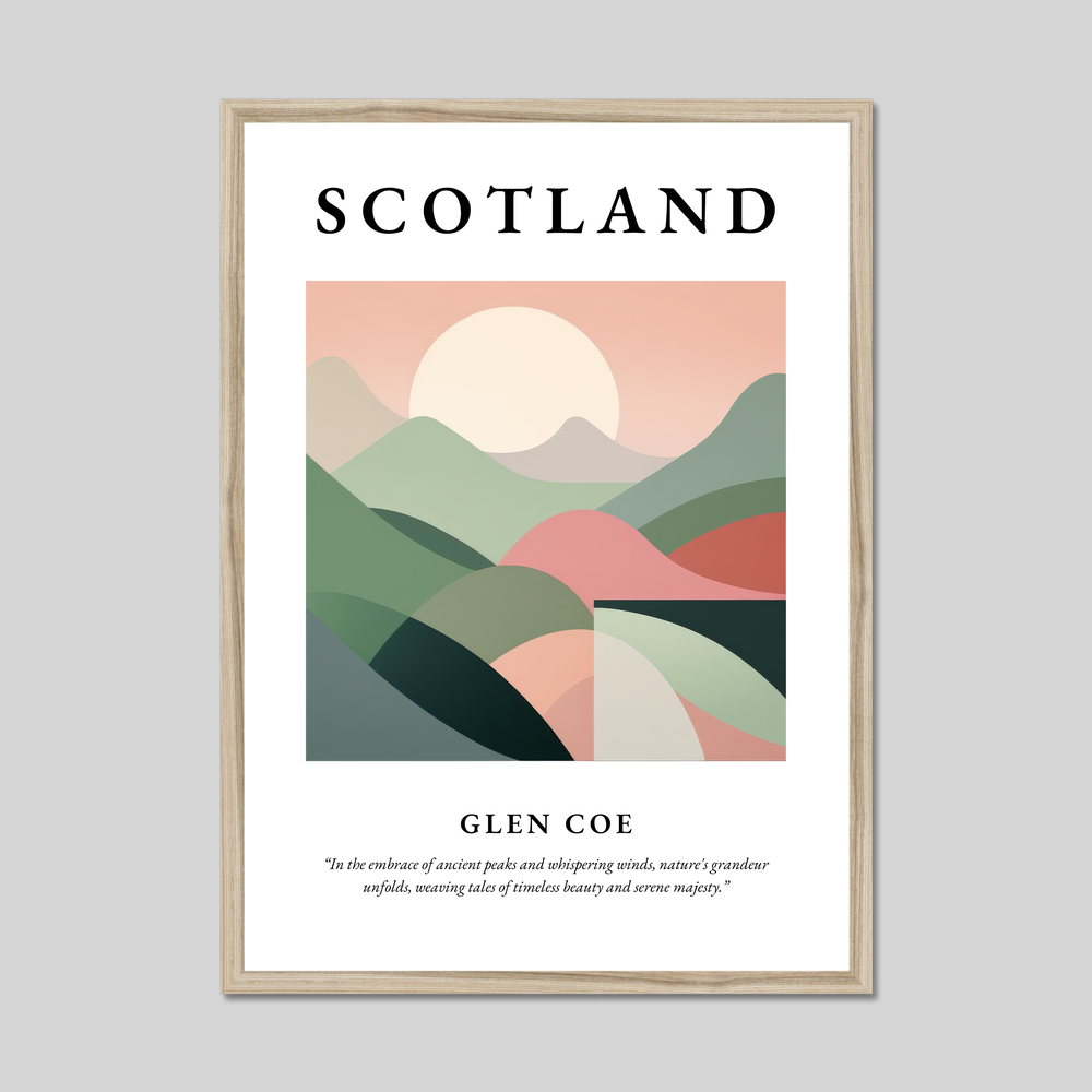 Poster in a natural frame with the word Scotland