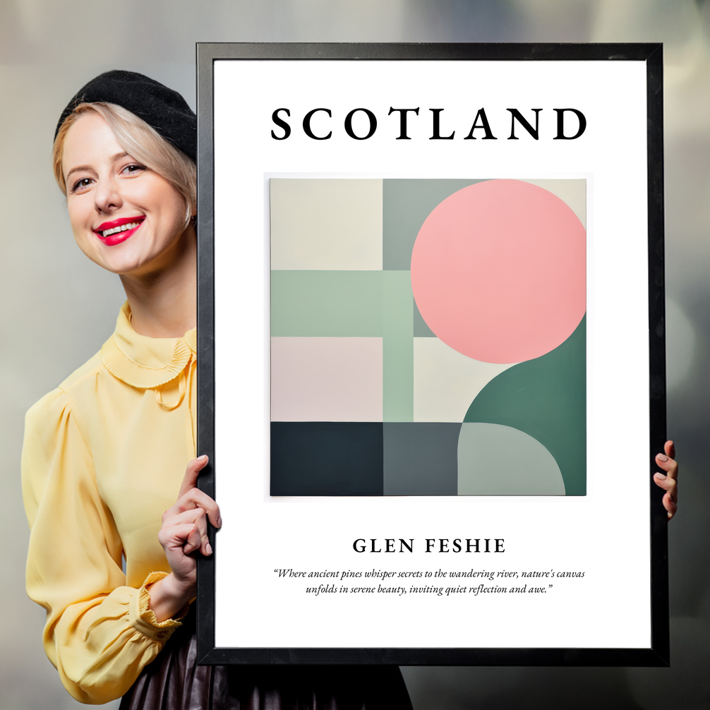 Person holding a poster of Glen Feshie