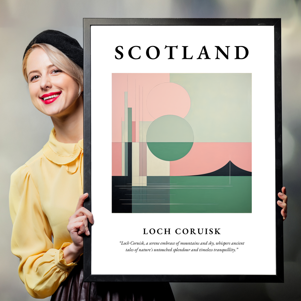 Person holding a poster of Loch Coruisk