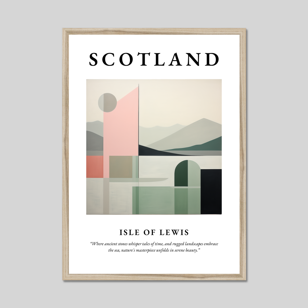 Poster in a natural frame with the word Scotland