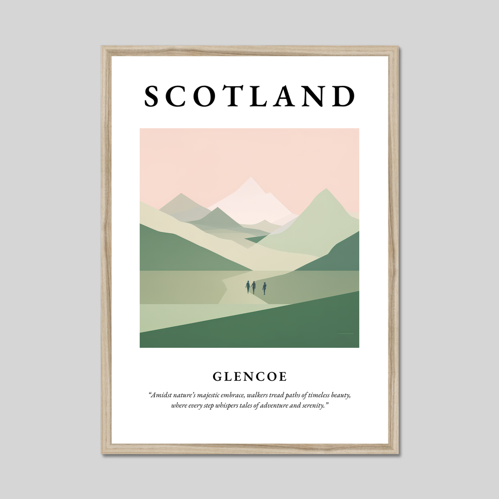 Poster in a natural frame with the word Scotland