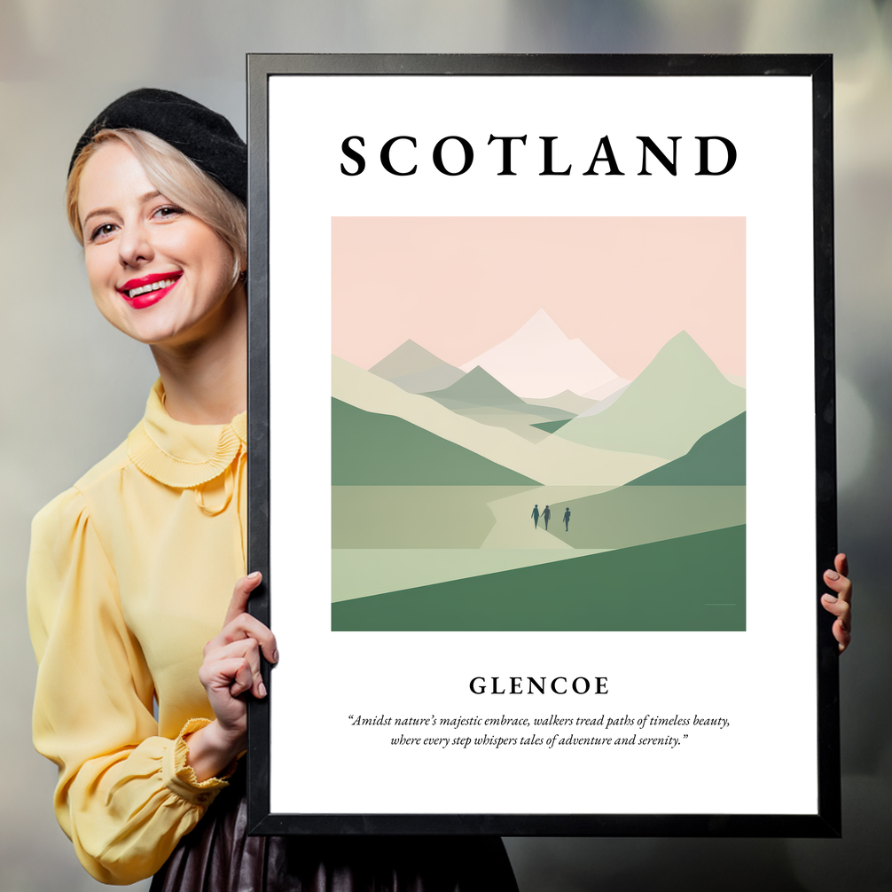 Person holding a poster of Glencoe