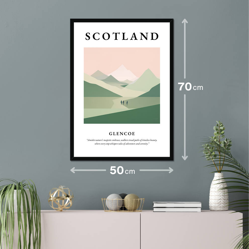 Poster of Glencoe hanging on a wall