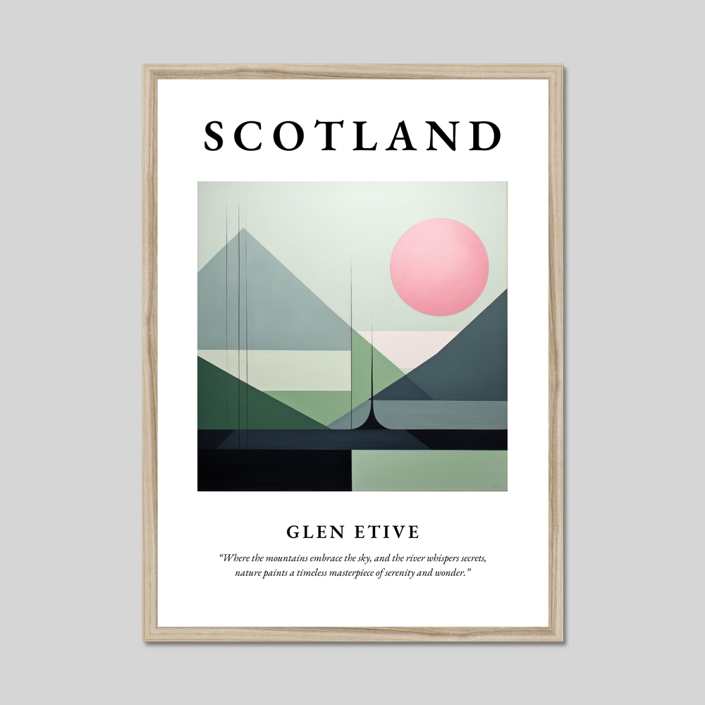 Poster in a natural frame with the word Scotland