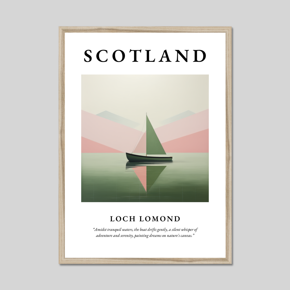 Poster in a natural frame with the word Scotland