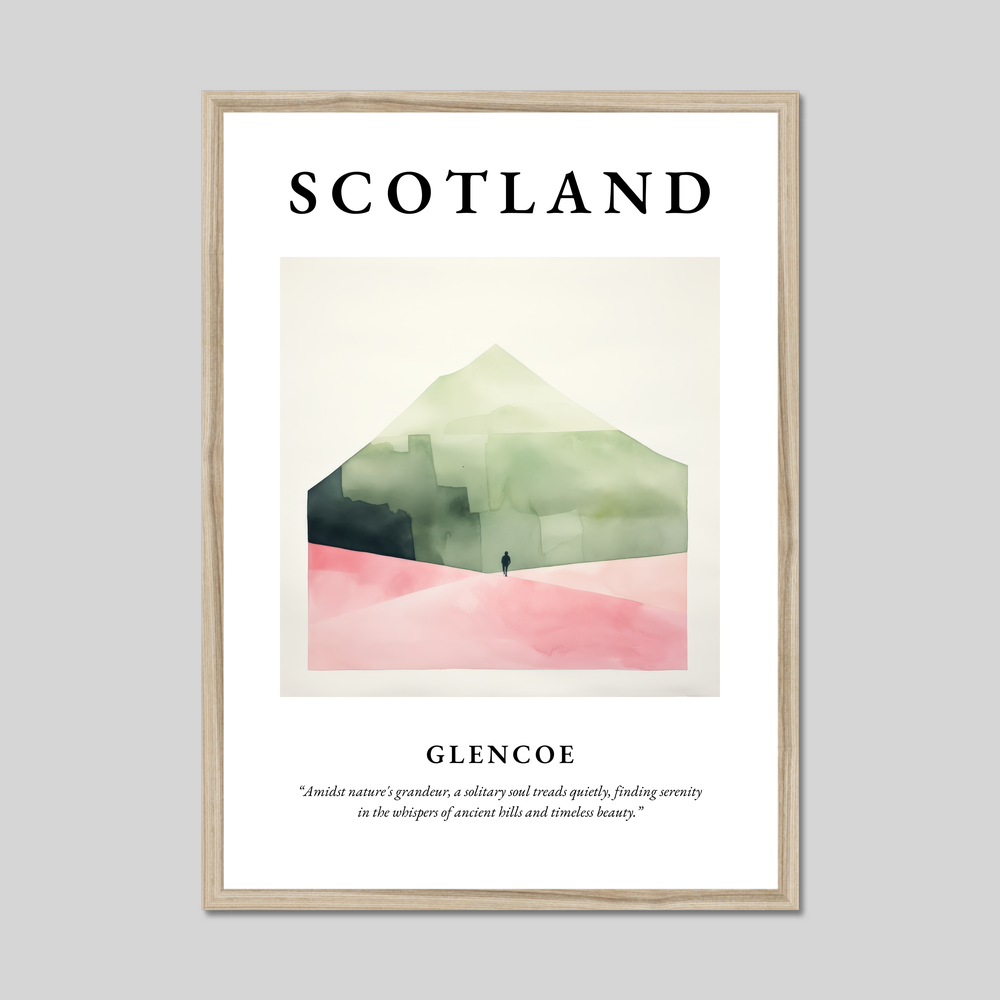 Poster in a natural frame with the word Scotland