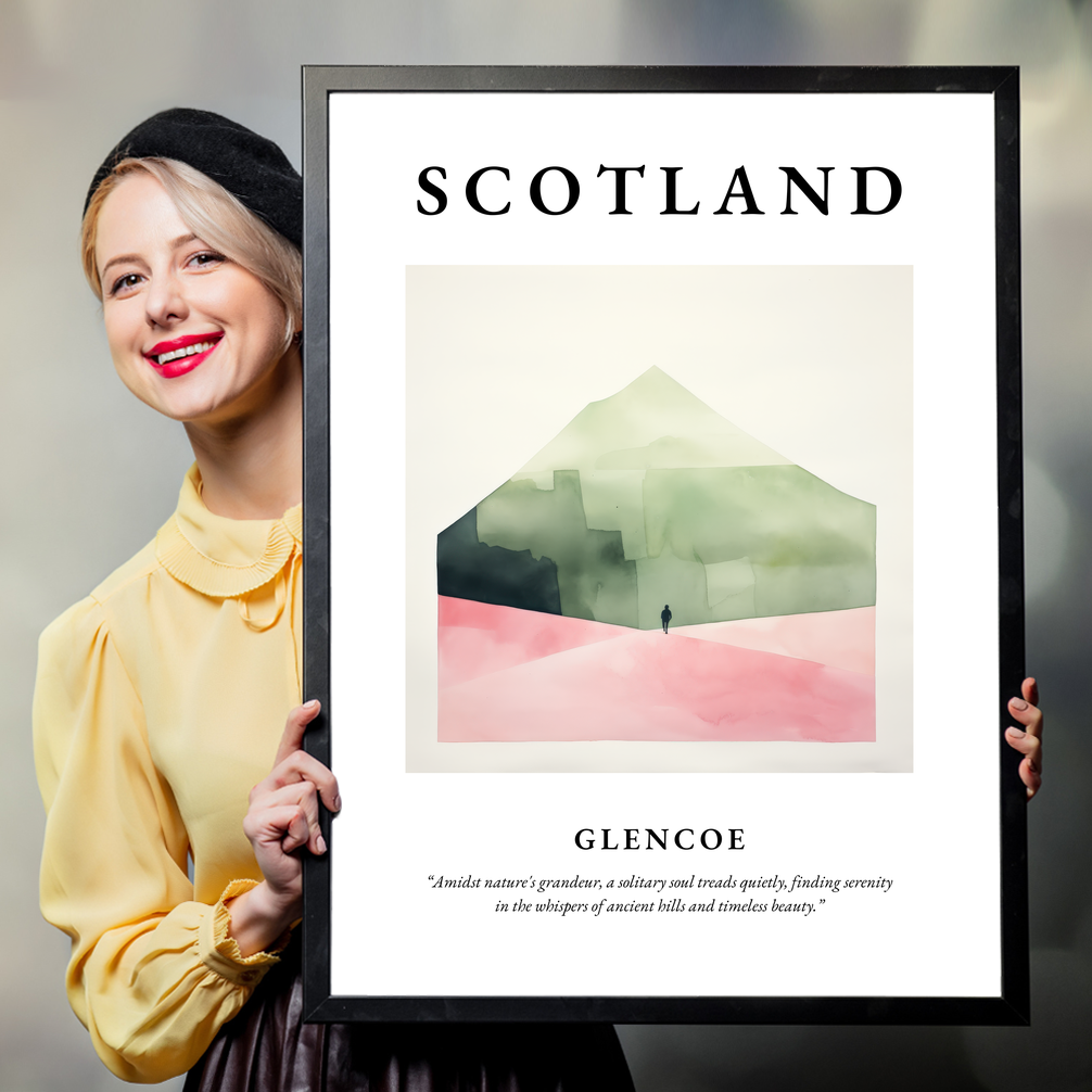 Person holding a poster of Glencoe