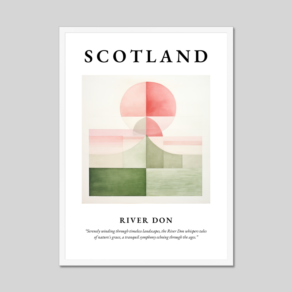 Poster in a white frame with the word Scotland