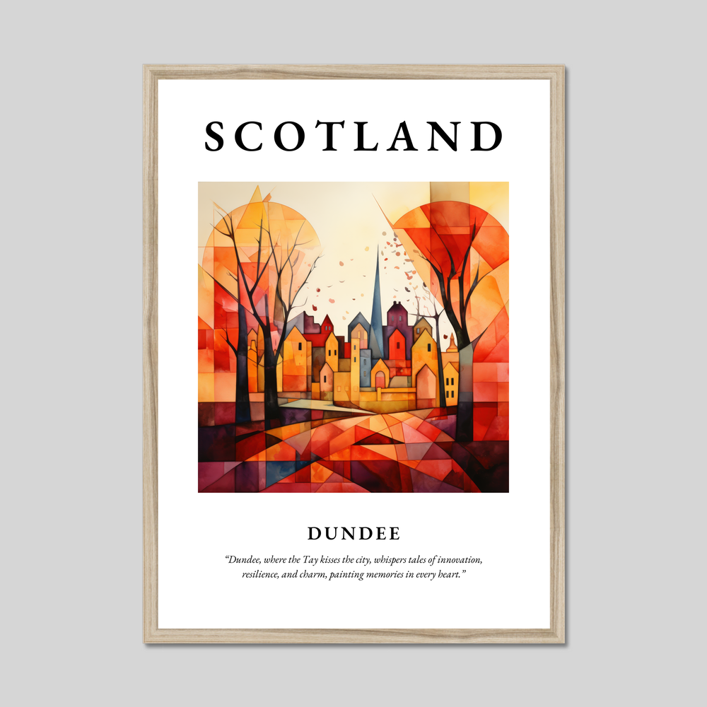 Poster in a natural frame with the word Scotland