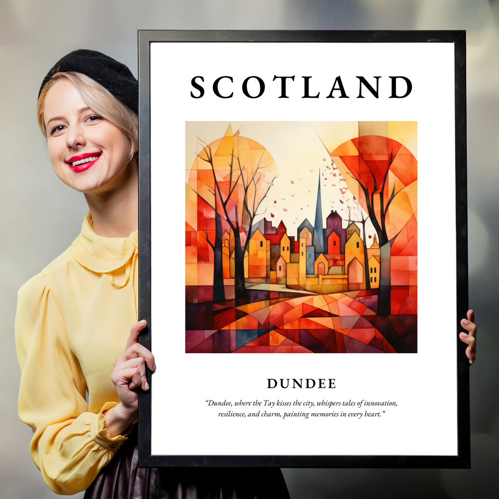 Person holding a poster of Dundee