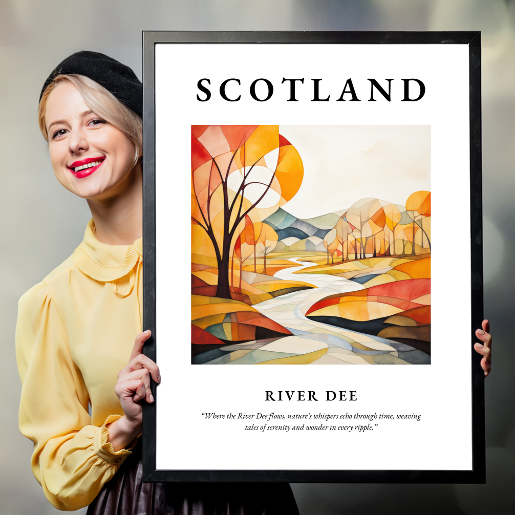 Person holding a poster of River Dee