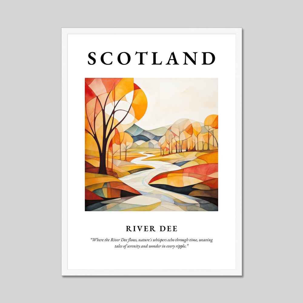 Poster in a white frame with the word Scotland