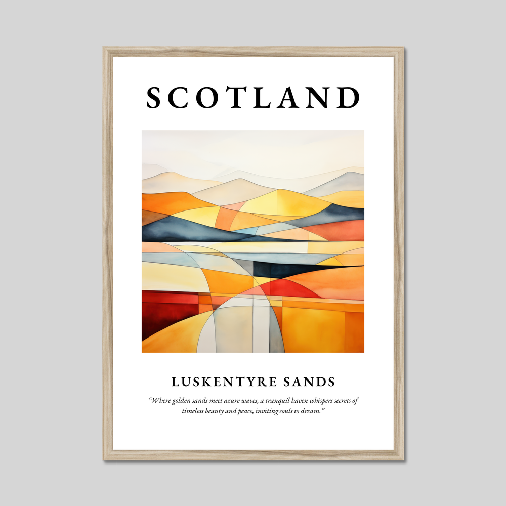 Poster in a natural frame with the word Scotland