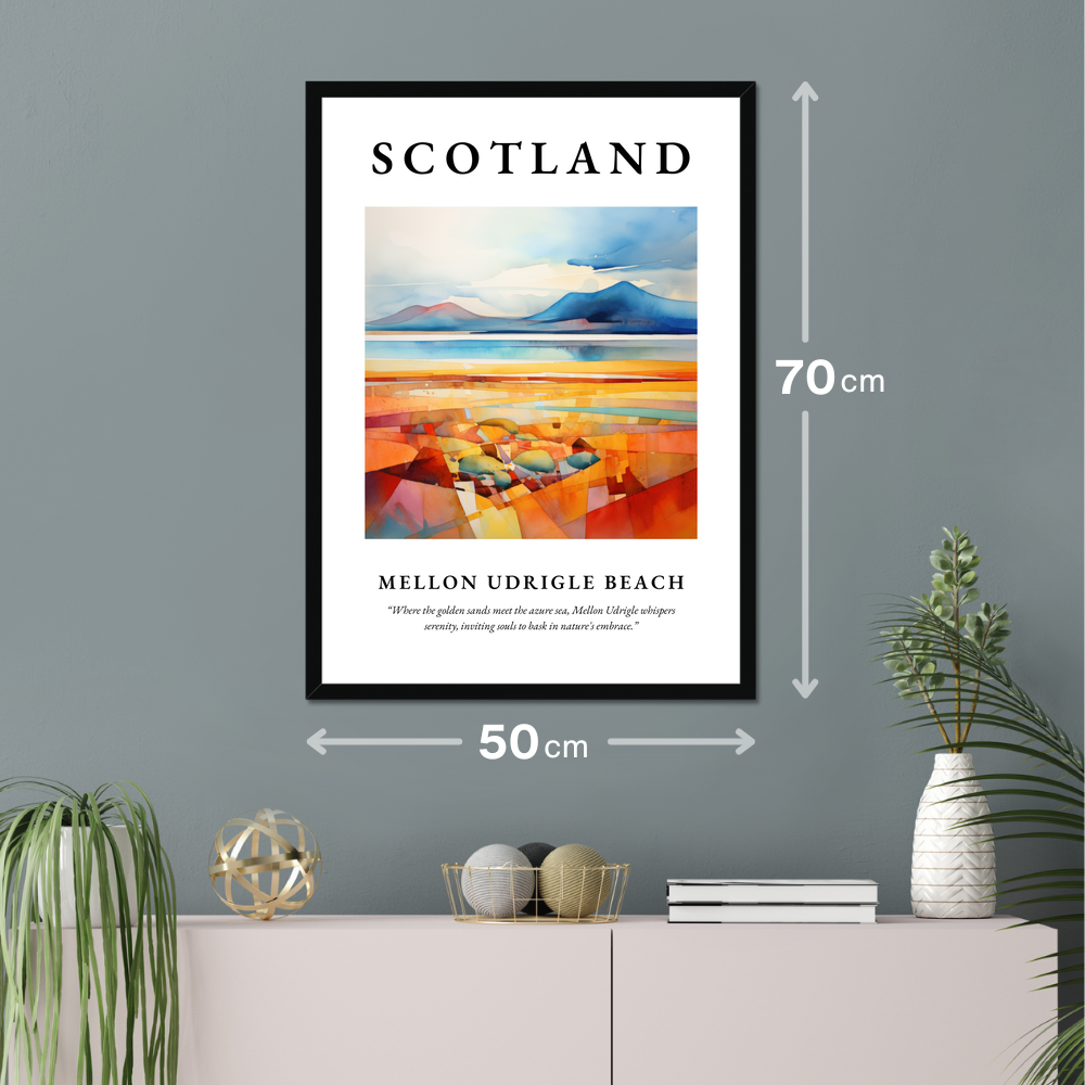 Poster of Mellon Udrigle Beach hanging on a wall