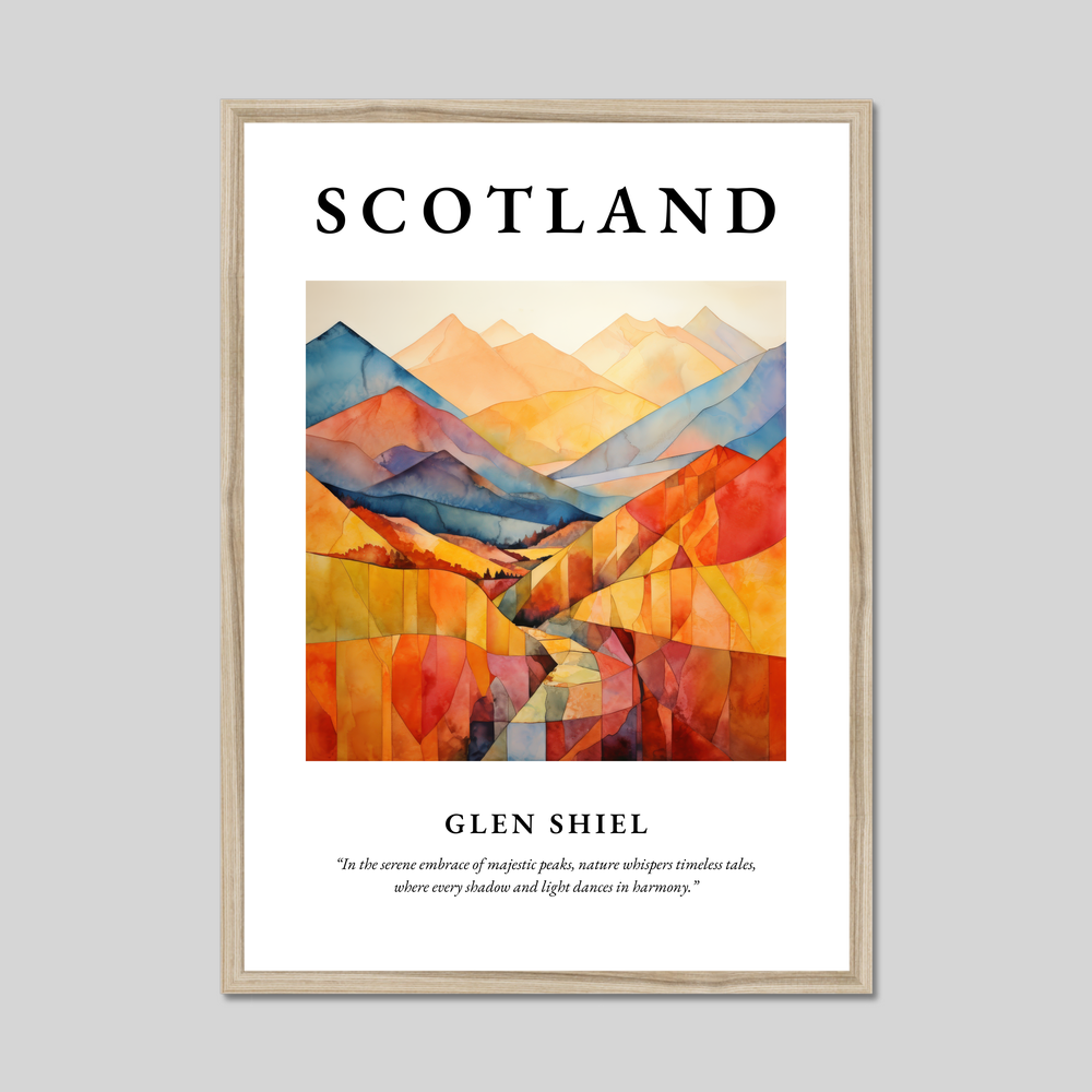 Poster in a natural frame with the word Scotland